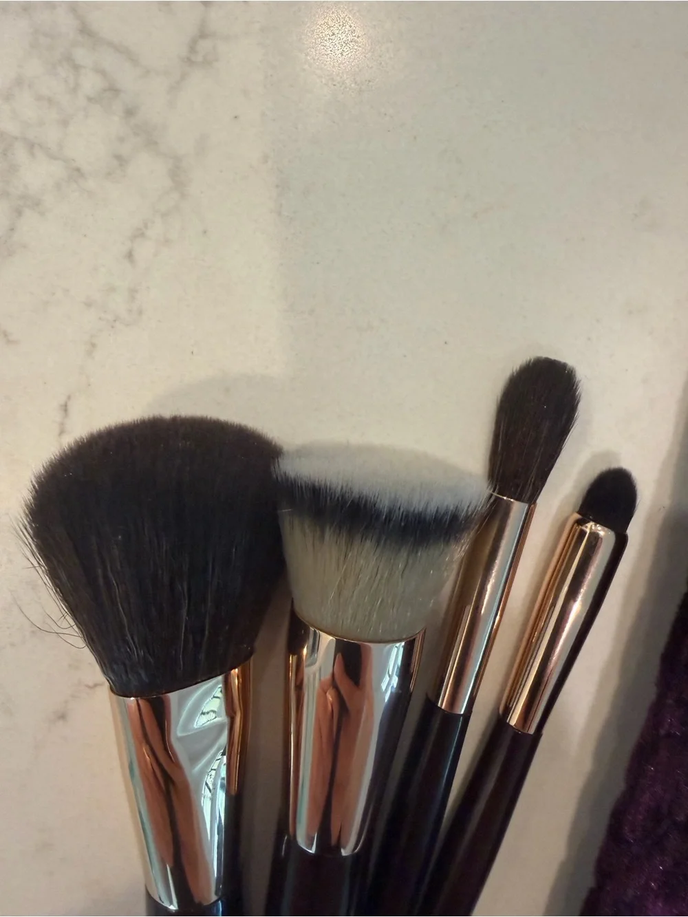 Charlotte Tilbury Quilted Velvet Brush Case - Plum